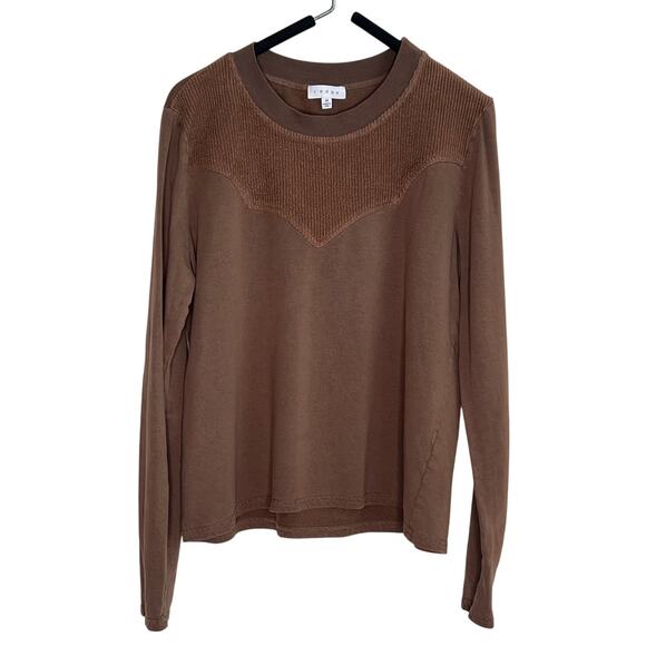 s'edge Long Sleeve Crew Neck Pullover Sweater Chocolate Brown Women's Size M - Picture 1 of 5